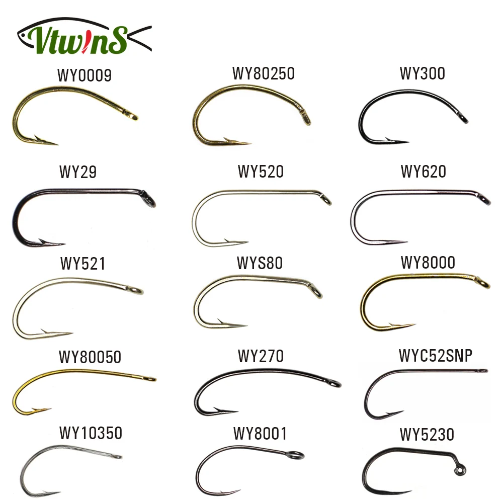 Vtwins 50 clássico barbless barbless pesca gancho mosca seca mosca molhada jig nymph camarões ninfa caddis streamer voar amarrando gancho #2-#2/0