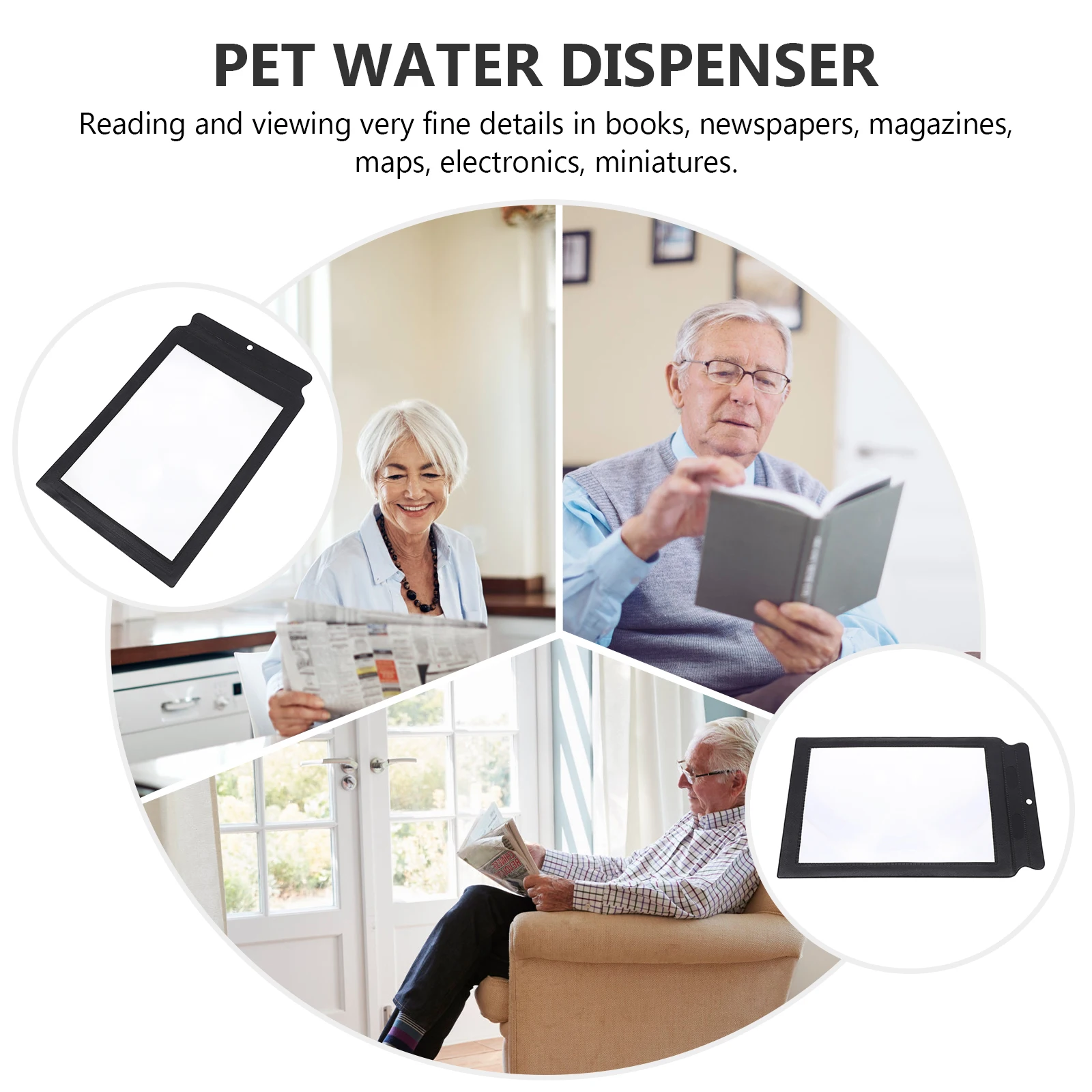 

1pcs Handheld Magnifying Glass Reading Magnifier Portable Durable Viewing Tool for Books Newspapers Maps for Elderly