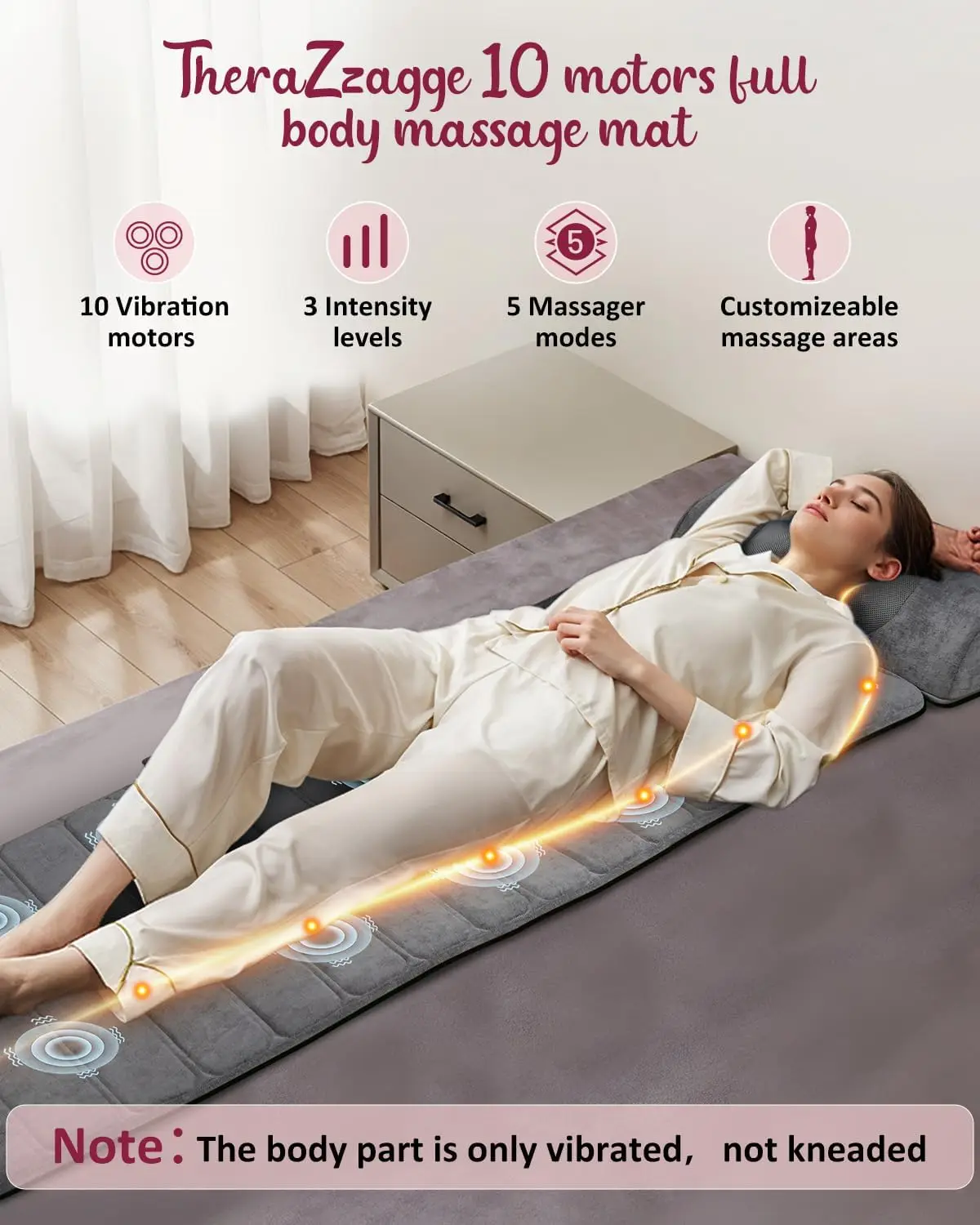 Heated Vibrating Massage Mat Neck Massager Body Pad Gift Home Office
