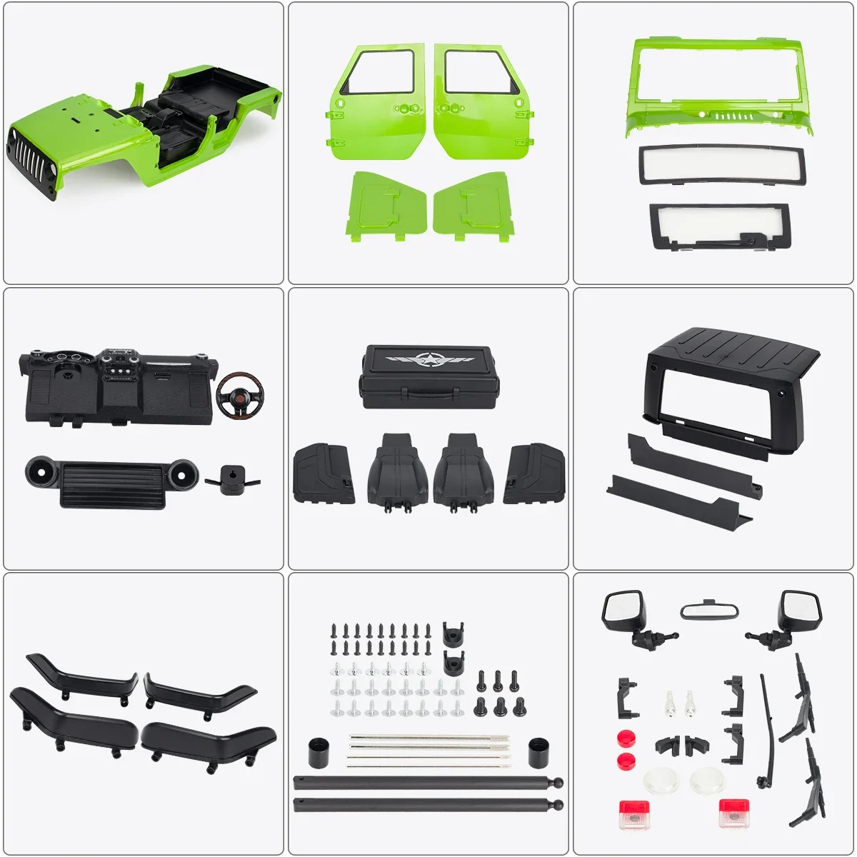 Unassembled Pickup Body Shell 313mm Wheelbase – 1/10 RC Crawler DIY Kit for SCX10 SCX10 II 90046