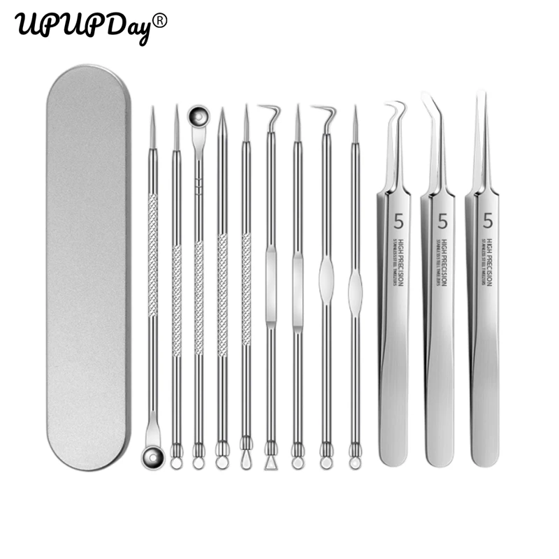 

Ultra-fine Acne Needle Set Cell Clip Pimples Tweezers To Blackheads Scraping Remover Face Skin Care Closed Mouth Squeeze Tools