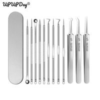 Ultra-fine Acne Needle Set Cell Clip Pimples Tweezers To Blackheads Scraping Remover Face Skin Care Closed Mouth Squeeze Tools