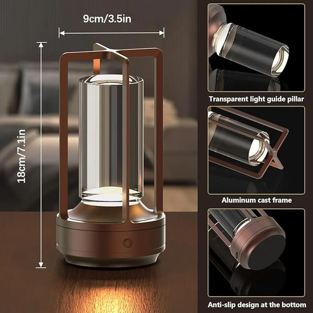 Stylish Telephone Booth Lamp With Cordless Low Light Shower Light Featuring Portable Waterproof