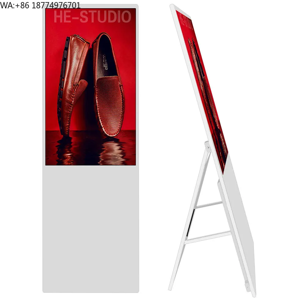

43 49 Inch Advertising Marketing Moveable Lcd Kiosk Screen Media Player Foldable Signage Digital Poster