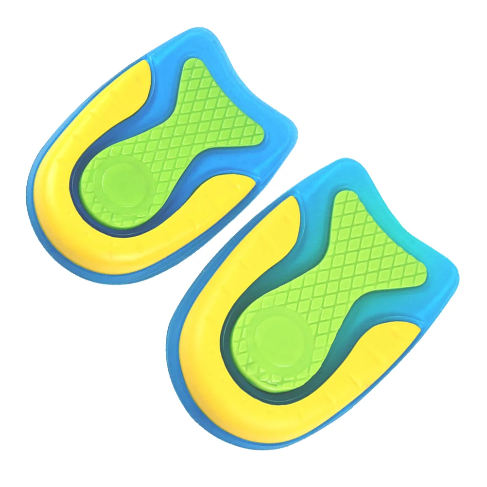 2 Pairs Stretchy Foot Heel Insoles Absorption Half Insoles Heel Care Shoes Pad Three-colour Foot Cushion for Men Women (Size L A