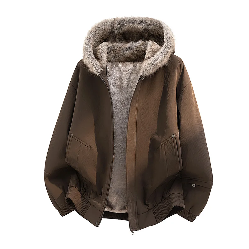 Winter Thicken Warm Parkas Coats for Men Hooded Comfortable Windproof Male Clothes Solid Color Quality Outerwear All-match New