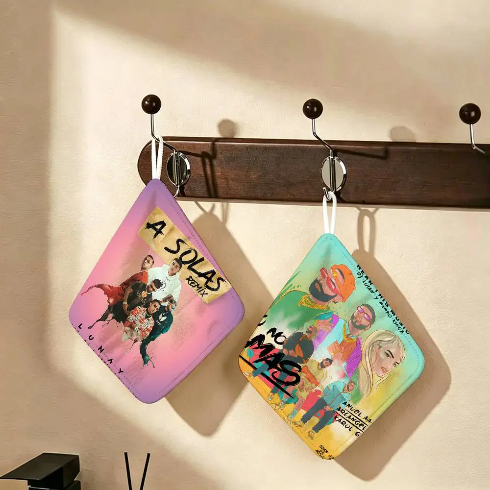 Anuel AA Real Hasta La Muerte Music Album Cotton Hanging Kitchen Towel, Skin Friendly Hand Wiping Towel for Hotel Cafe Household