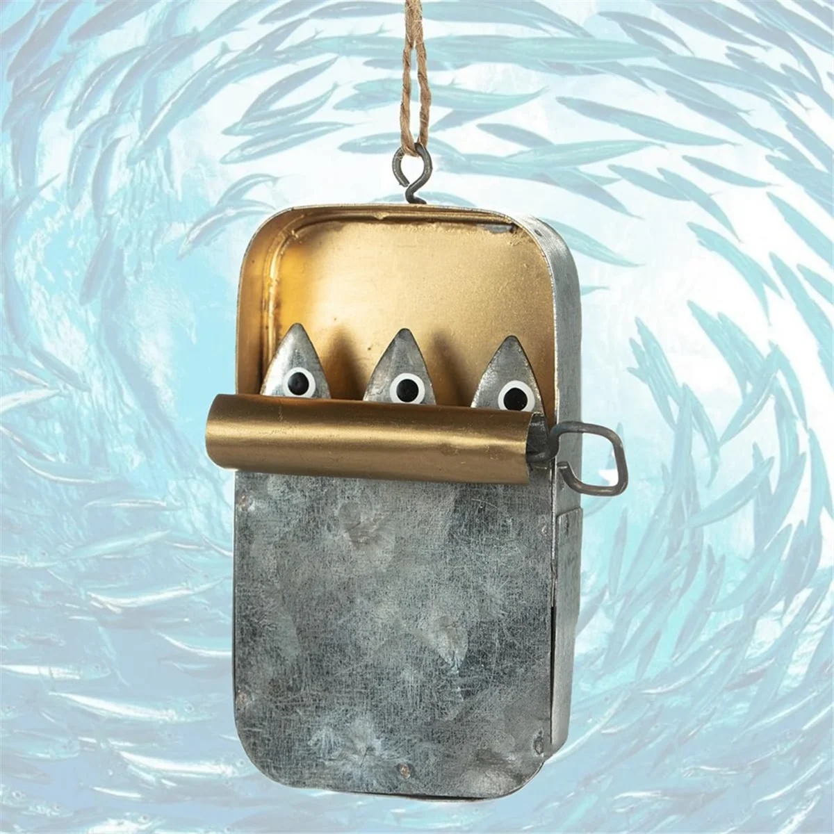 Tin of Sardines Quirky Hanging Ornament, Charming Little Tin of Sardines, Mini Tin of Sardines