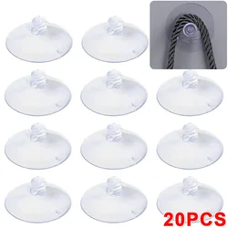 20/1Pcs Clear Suction Cup Multi-purpose Strong Vacuum Suckers Wall Hook For Glass Car Window Household Decors Organizer Hooks