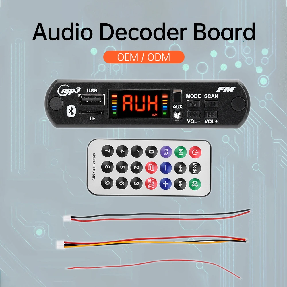 

5V 12V Car MP3 WMA Decoder Board With Remote Control Audio MP3 Player USB TF FM Radio Module Wireless Bluetooth 5.0 AC6926