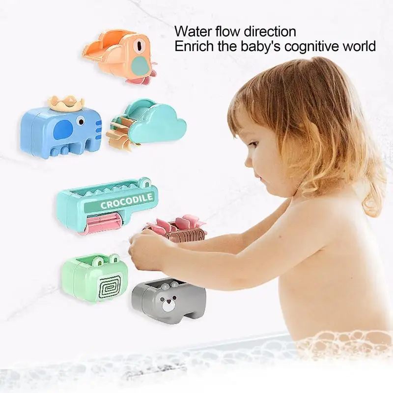 Bathtub Toys 8 PCS Kids Bath Toys Water Tub Toys Bathroom Shower Toys Suction Cup Design For Toddler Swimming Pool