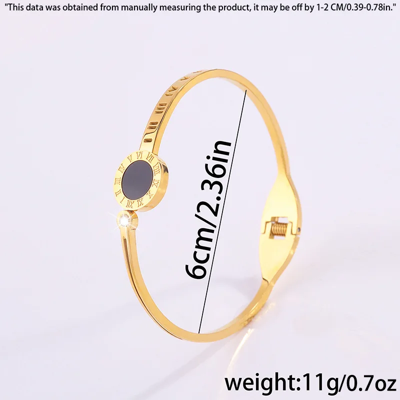 European and American Fashion Shell Roman Font Hollow Bracelet Girls High-Grade Titanium Steel Bracelet All-Match Non-Fading Bra