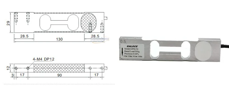 GPB152C3 High Precision Single Point Load Sensor Small Range 3kg6kg Aluminum Alloy Parallel Beam Sensor