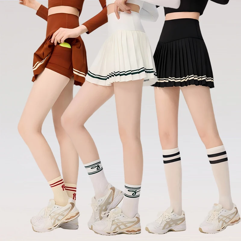 Women High Waist Tennis Golf Skirts Vintage Pleated Short Skirt with Short Ladies A-Lined Sports Tennis Gym Yoga Fitness Skorts