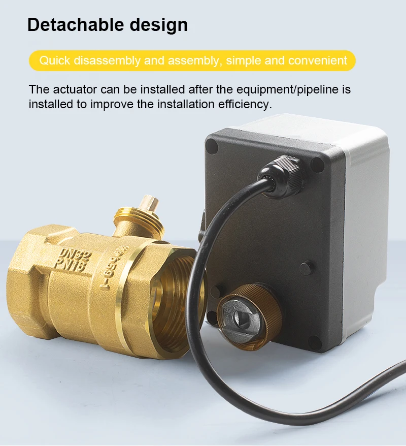 1-1/4-Zoll-Messing-Elektrokugelhahn mit manuellem Schalter, 3-Draht-2-Wege-Steuerung, elektrischer motorisierter Zweiwege-Kugelhahn, Innengewinde, 220V 24 – Detail 3