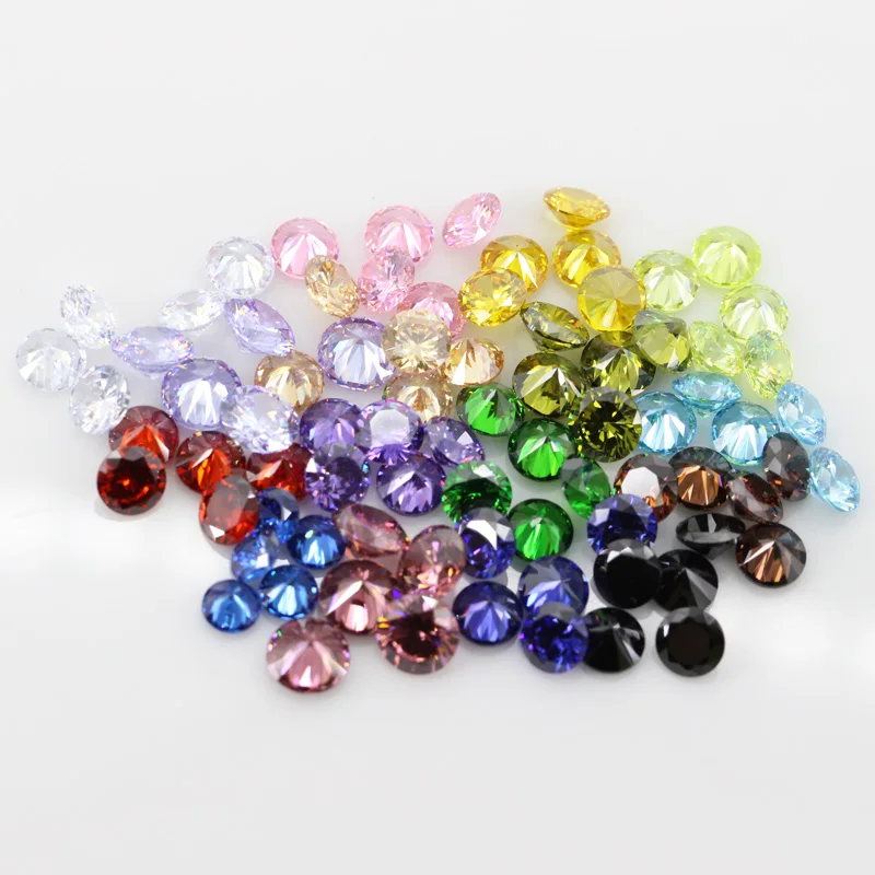 1PCS Per Colors Total 20pcs Cubic Zirconia Various Color Loose CZ Stone Round Brilliant Cut Synthetic Gems For Jewelry