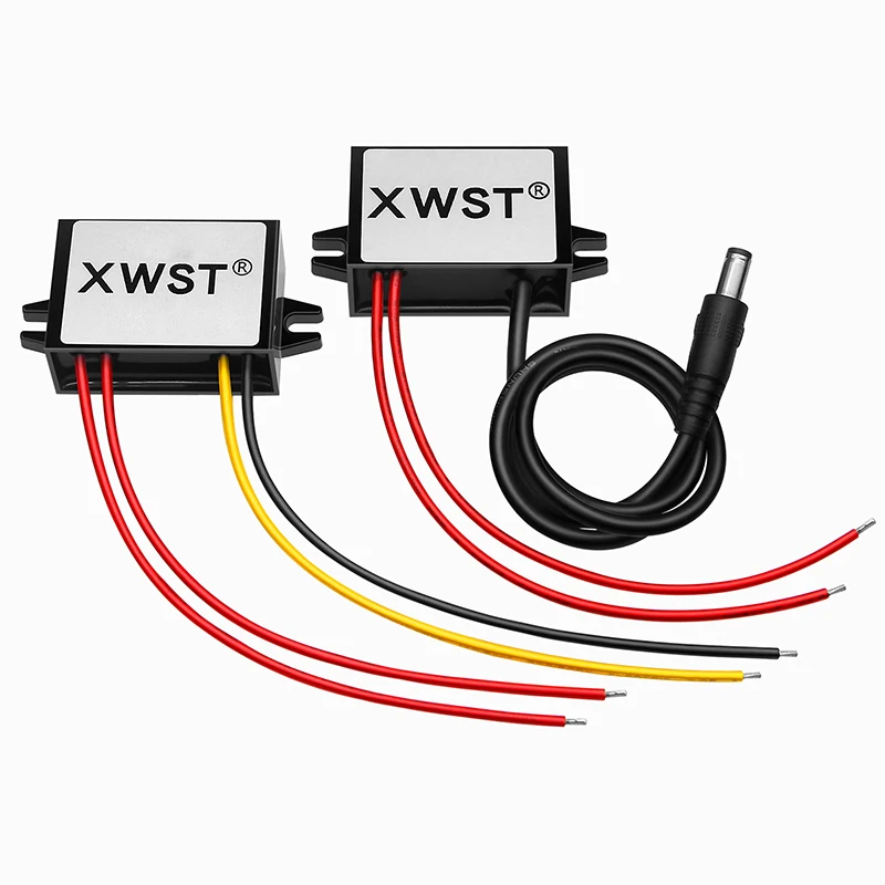 XWST AC24V36V48V do DC12V Przetwornica Buck Regulator napięcia 1-5A Moduł zasilacza obniżającego napięcie z wyjściem portu DC Wodoodporny CE