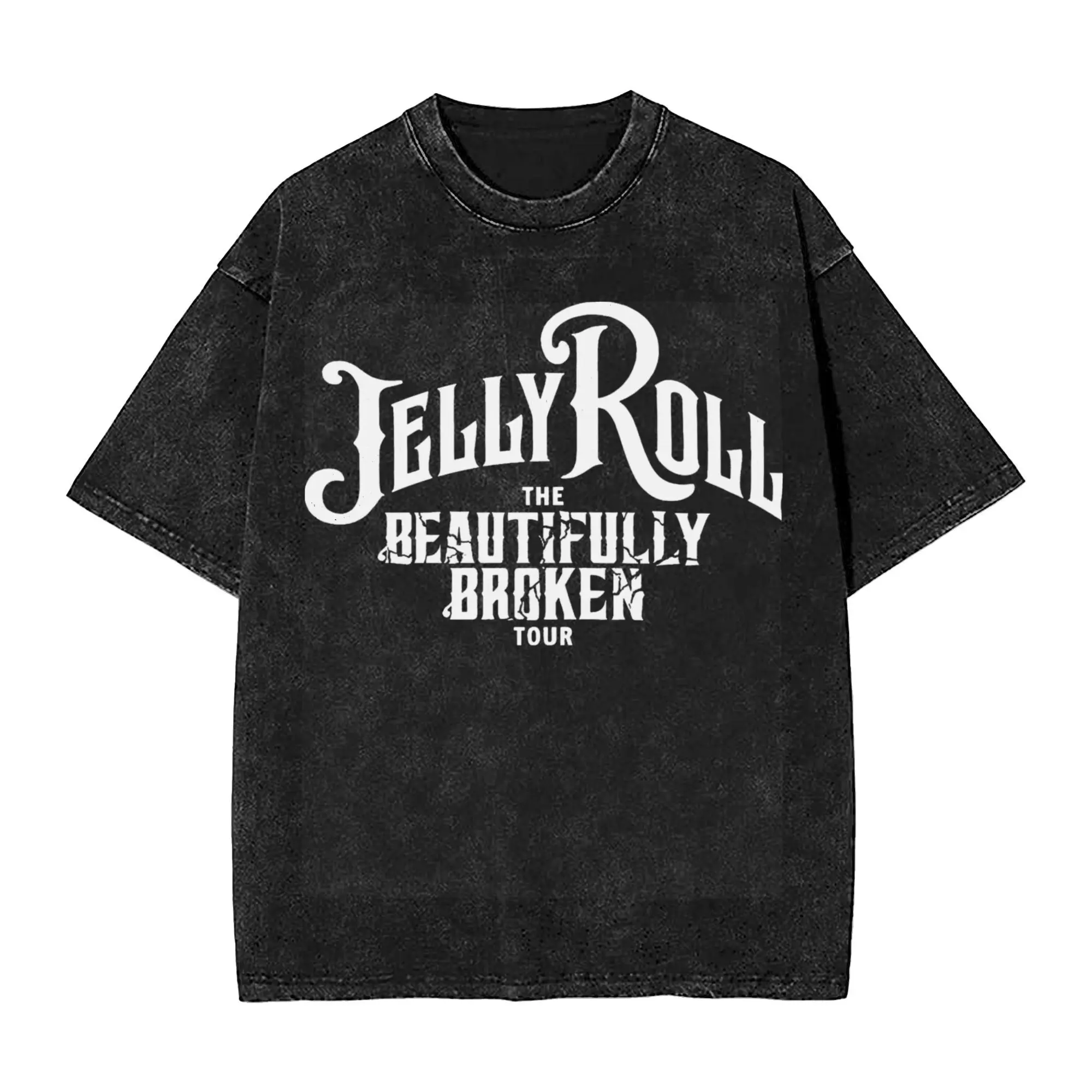 The Beautifully Broken Tour Jelly Roll Singer Shirt Harajuku Style For Men Women Cotton T-Shirts Tee Clothing