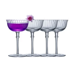 4PCS 150ml Classic Goblet Ripple Cocktail Glasses Martini Glass Wine Glass Set of 4