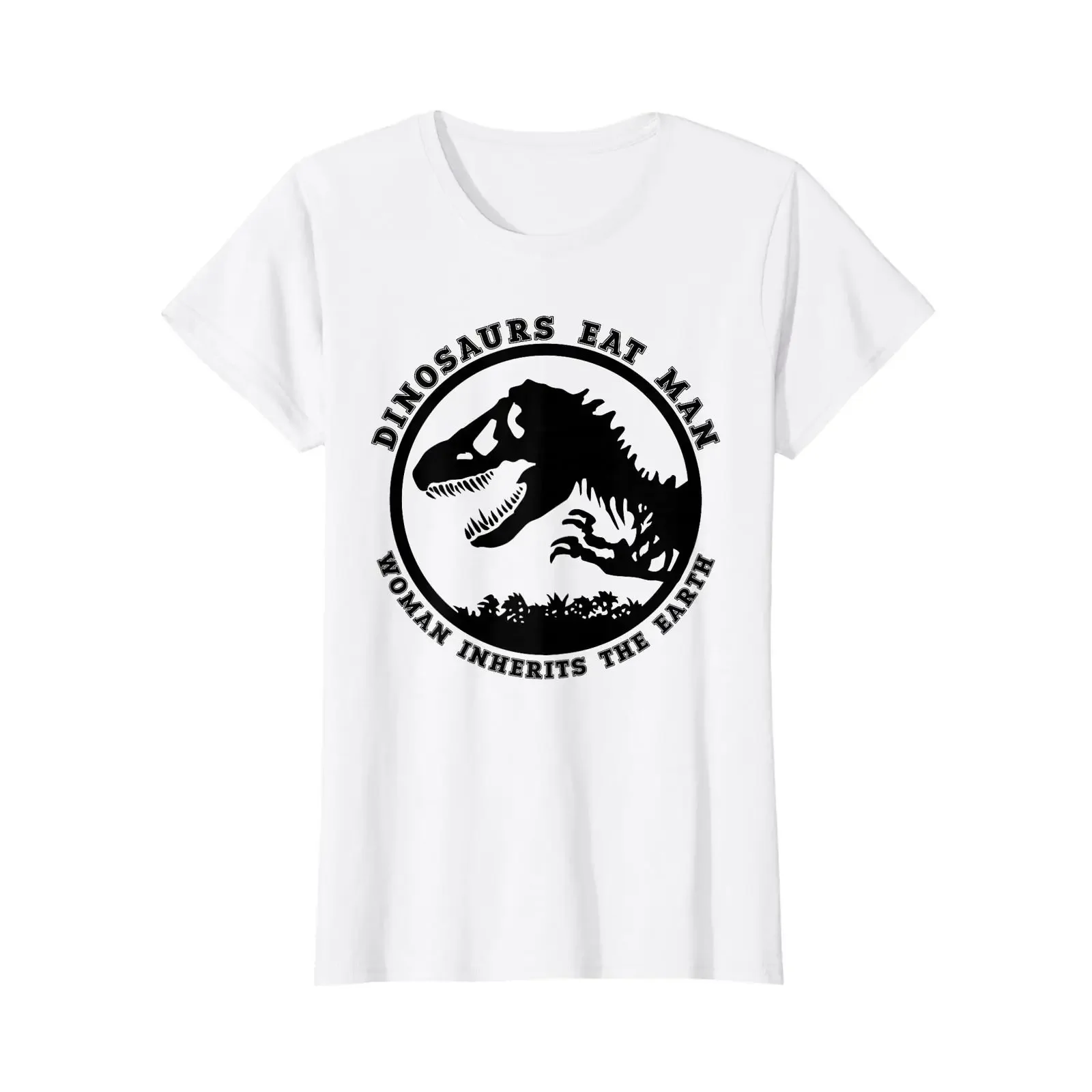 Dinosaurs Eat Man Woman Inherits The Earth Jurassic T Shirt vintage Washed designer clothes graphic fashion Stretched