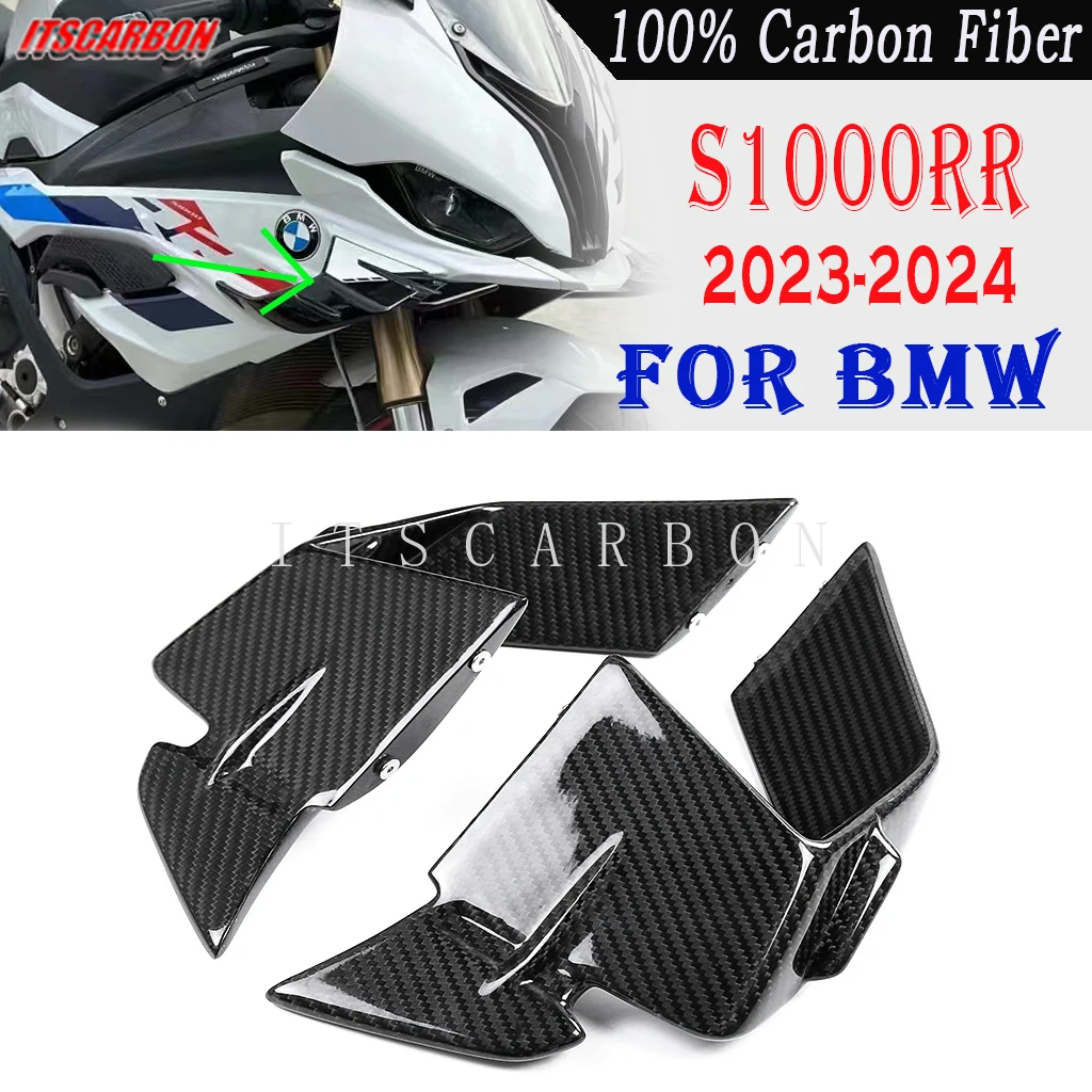 

Pure Carbon Fiber For BMW S1000RR 2023 2024 Accessories Air Deflectors Side Fairings Fixed Wings Panels Winglets Fairing Kits