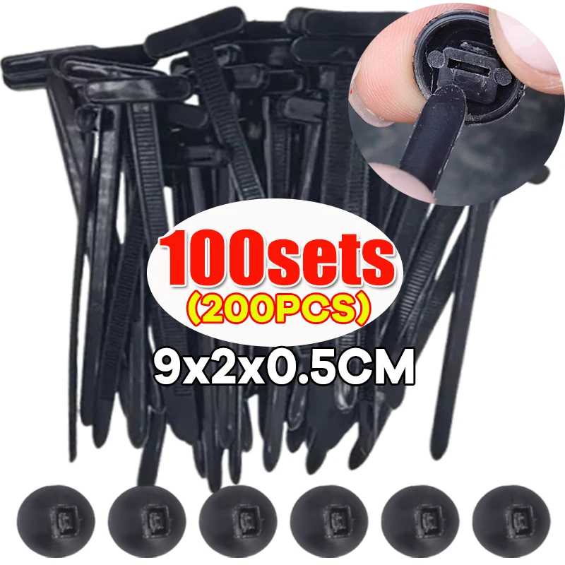 1-100pcs Universal Nylon Cable Tie Buckle Multipurpose Cable Ties Tool Heavy Duty Self Locking Zip Black Zipties for Car Repair