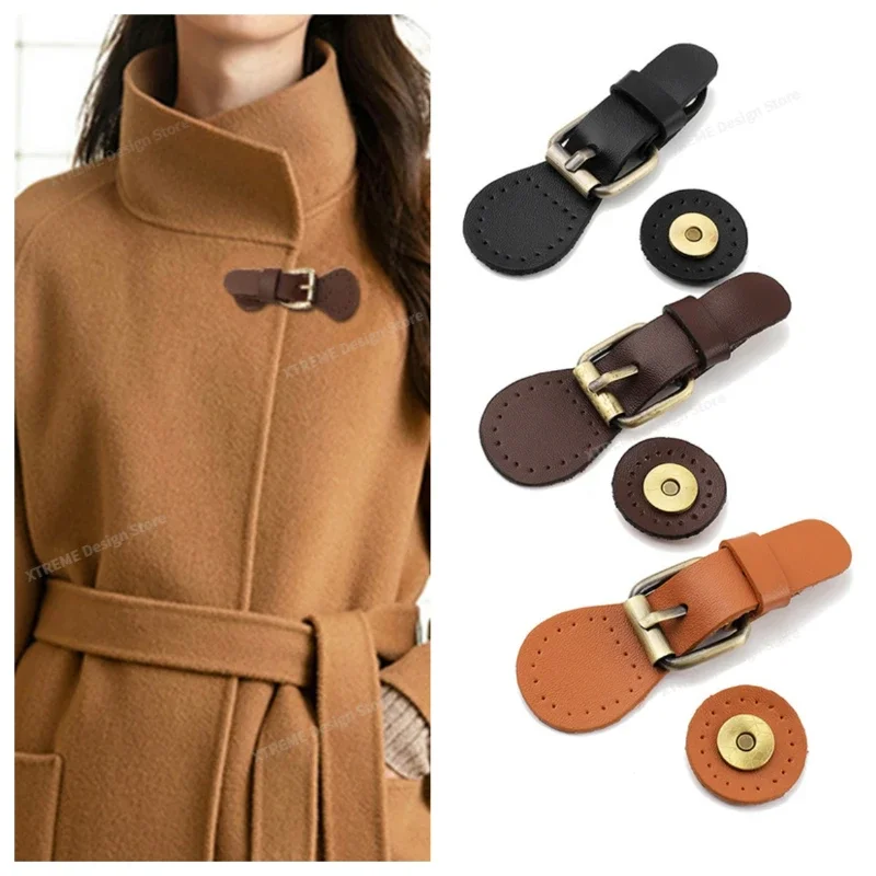 

Sewing Genuine Leather Magnetic Snap Buckles Sewing Fasteners for Handmade DIY Patchwork Bags Hangbag Lock Hardware Accessories