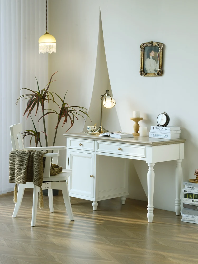 

American white all solid wood desk 1.2 meters with cabinet computer desk study room home bedroom study desk