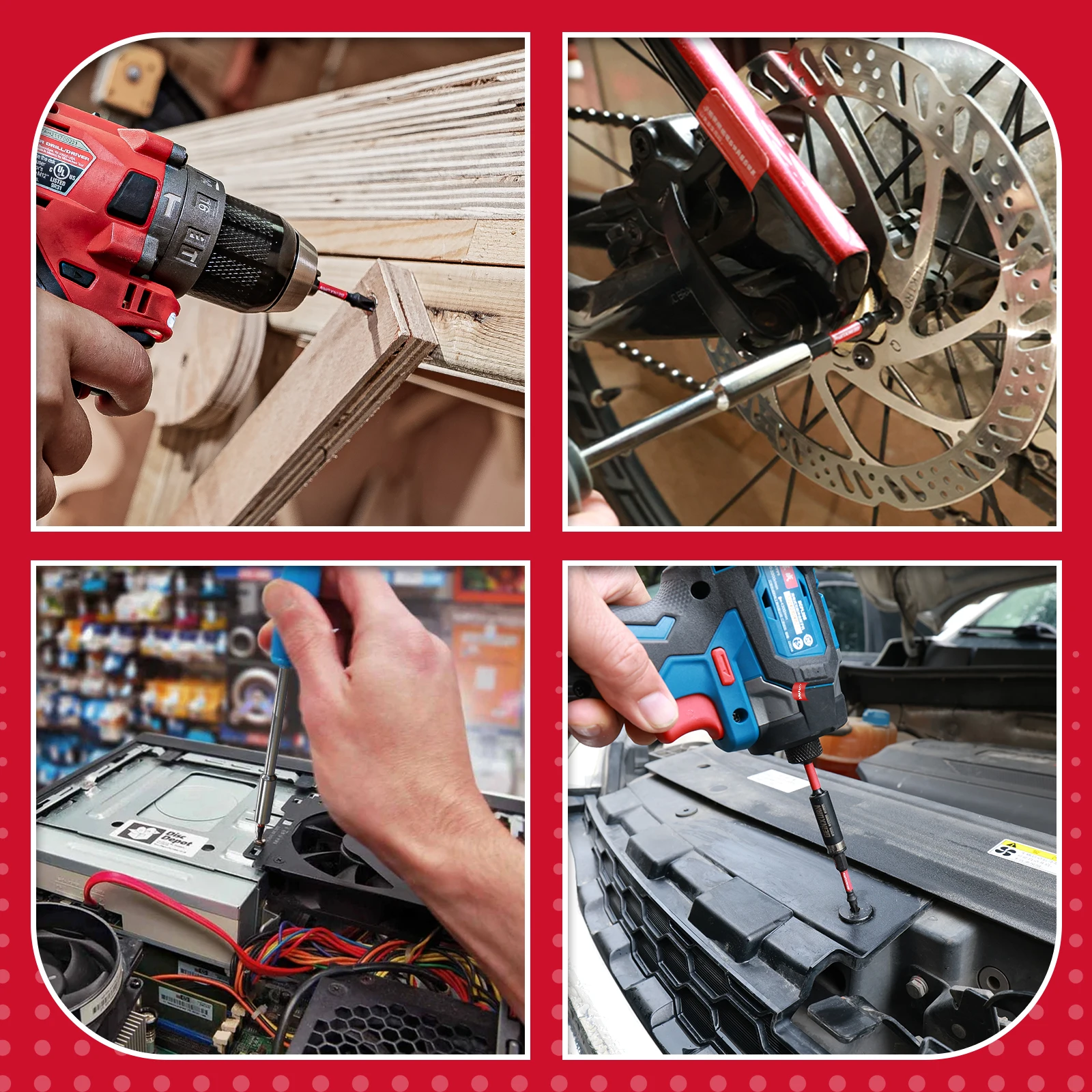 Geinxurn 2In S2 Magnetic T20 Torx Bits With Base, Motorcycle Repair Tools&Suitable for Motorcycle Maintenance - view 6
