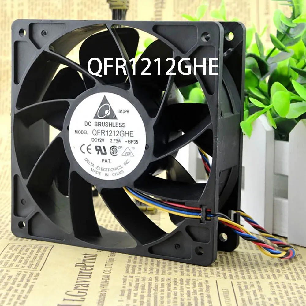 

For Delta Server Fan QFR1212GHE 12VDC 2.70A 210CFM 120 * 120 * 38mm Cooling Radiator -