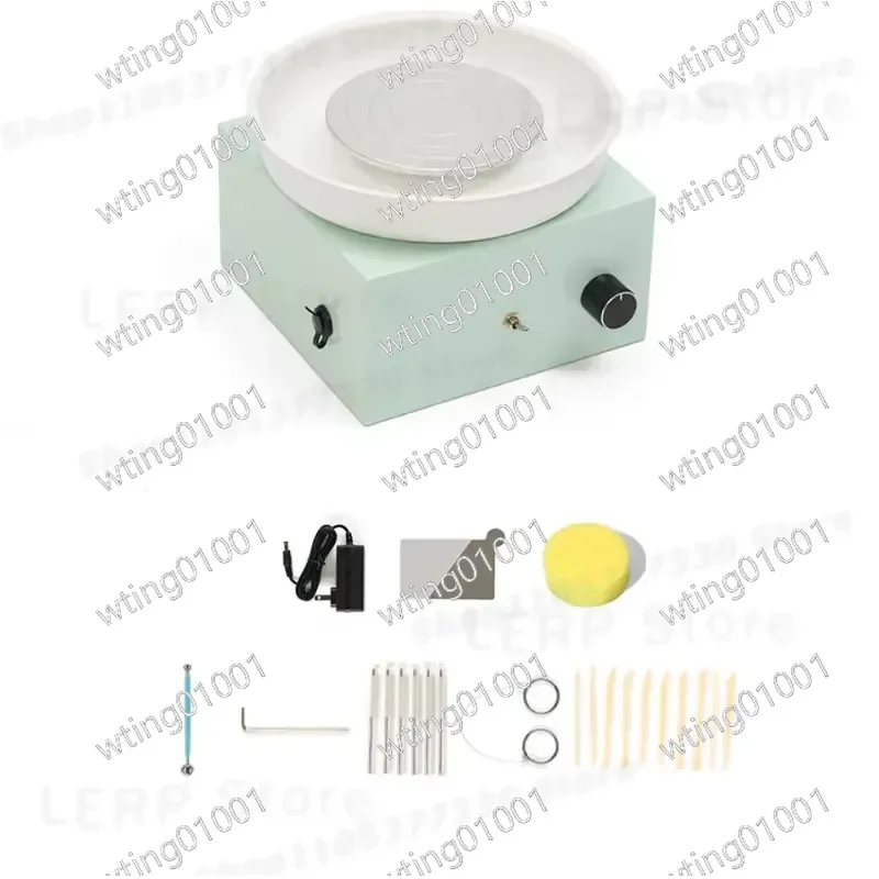 for DIY Ceramic Craft Electric Pottery Wheel Kit with Adjustable Zinc Alloy Turntable