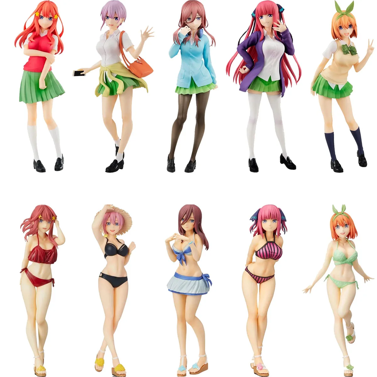 Figura de Anime The Quintessential Quintuplets, Miku, Nakano, Ichika, Nino, yotsuba, itsuki, traje de baño Sexy, juguetes de PVC para regalo, 18cm