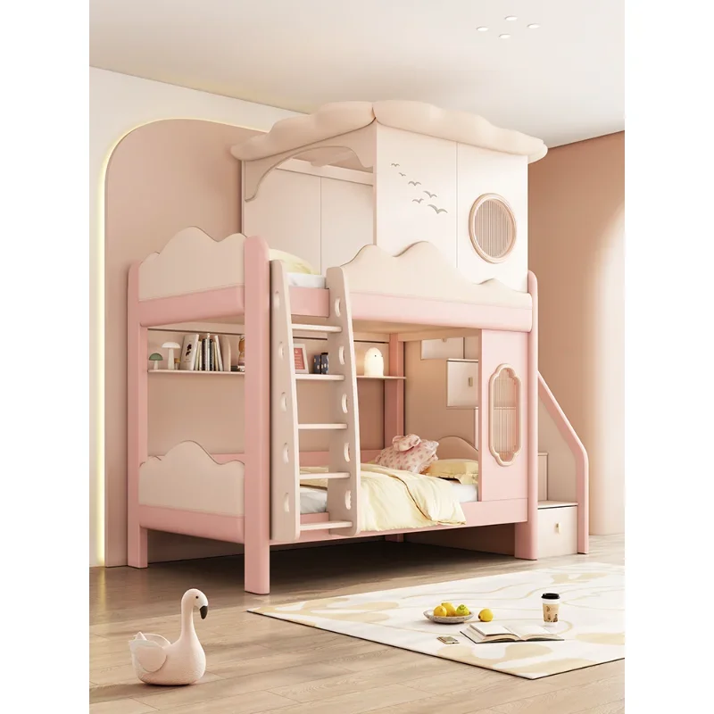 

Youmanju Up and Down Princess Castle Light Luxury Siblings S-shaped Tree Hole Bed Children's Bed Customizable