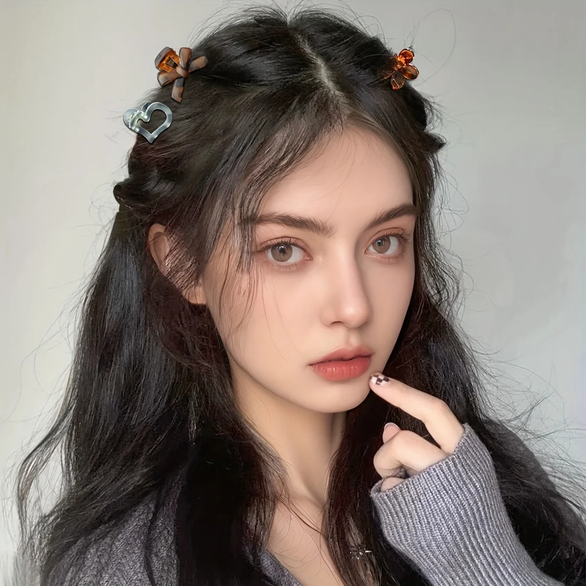 12 24 30 Pcs Random Style Mixed Color Leopard Print Personalized Small Claw Clip Set Glossy Matte Hair Clips Hair Claws Bangs Side Clips Top Clips Half-Tied Hair Accessories Back of the Head Hairpins Girls Fashion Hair