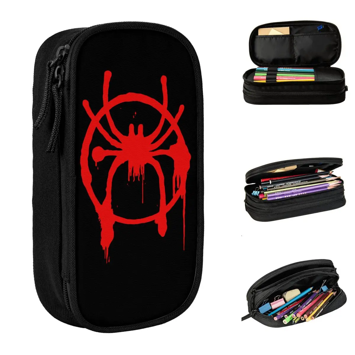 Spider-man Spiderman Symbol Pencil Cases Pen Bag Kids Big Capacity Students School Gift Pencilcases