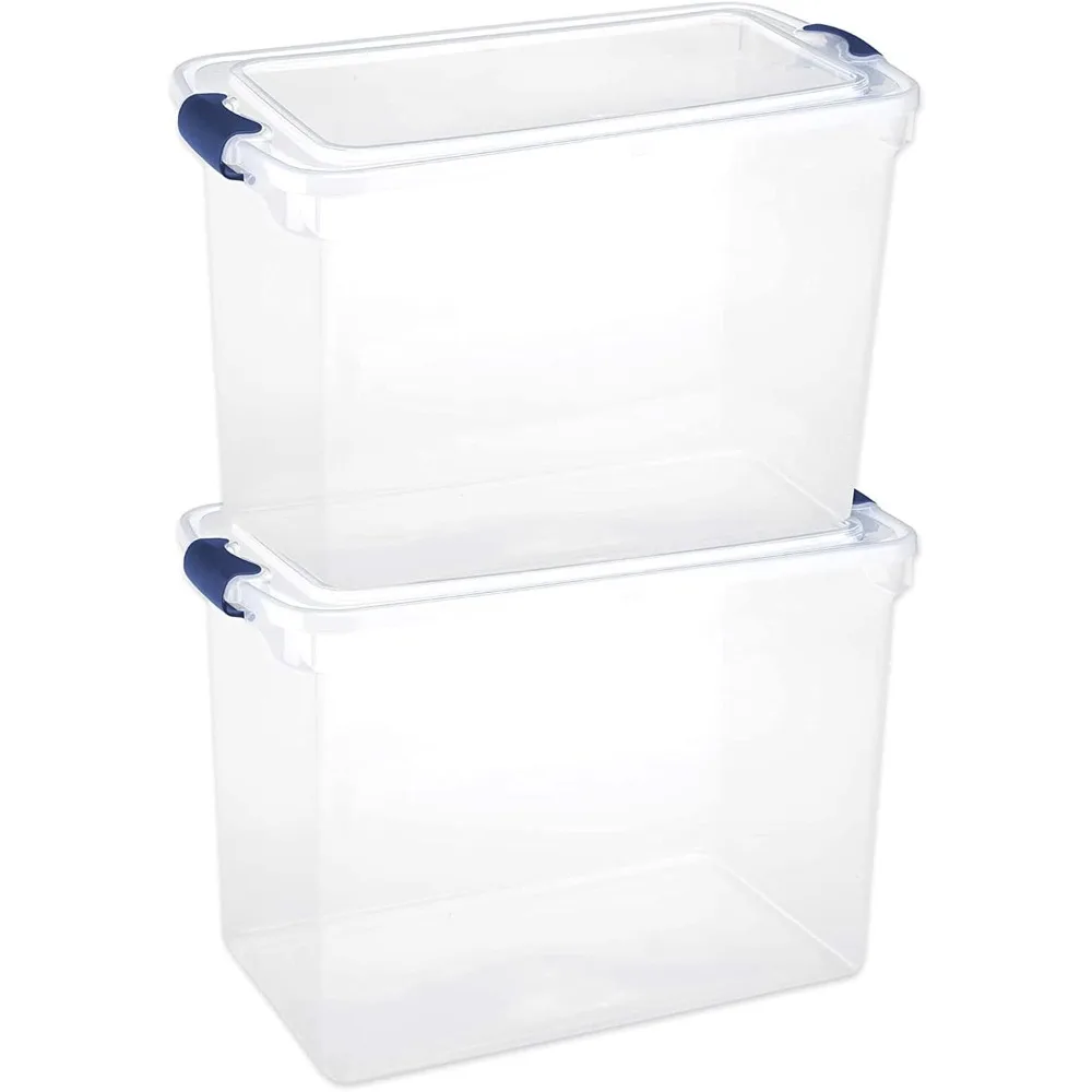 

112 Quart Multipurpose Stackable Storage Container Tote Bins with Secure Latching Lids for Home and Office Organization