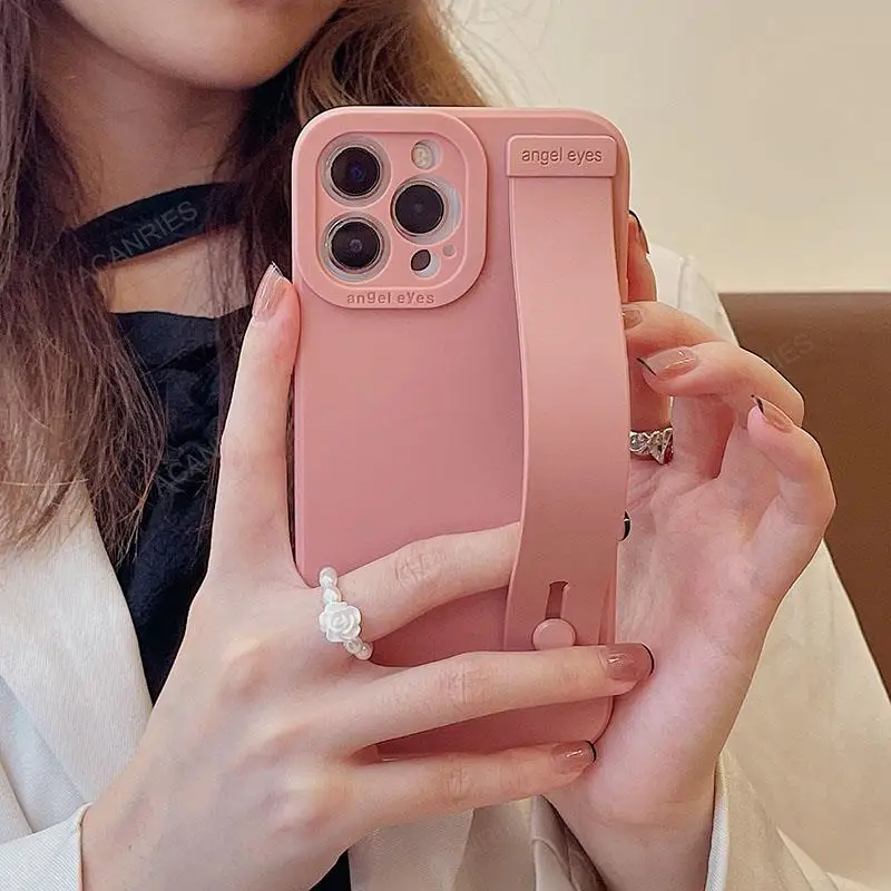 حزام اليد غطاء من السيليكون آيفون 12 11 13 14 برو ماكس بلس ميني X Xs Xr 7 8 14plus 14pro شريط للرسغ حامل غطاء Se 2022 #4