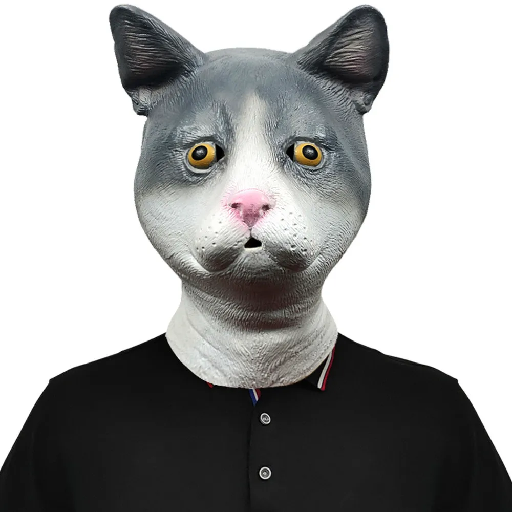 Realistische Katzenkopfmaske, Halloween-Katzenmaske für Maskerade und Cosplay-Partys – Detail 1