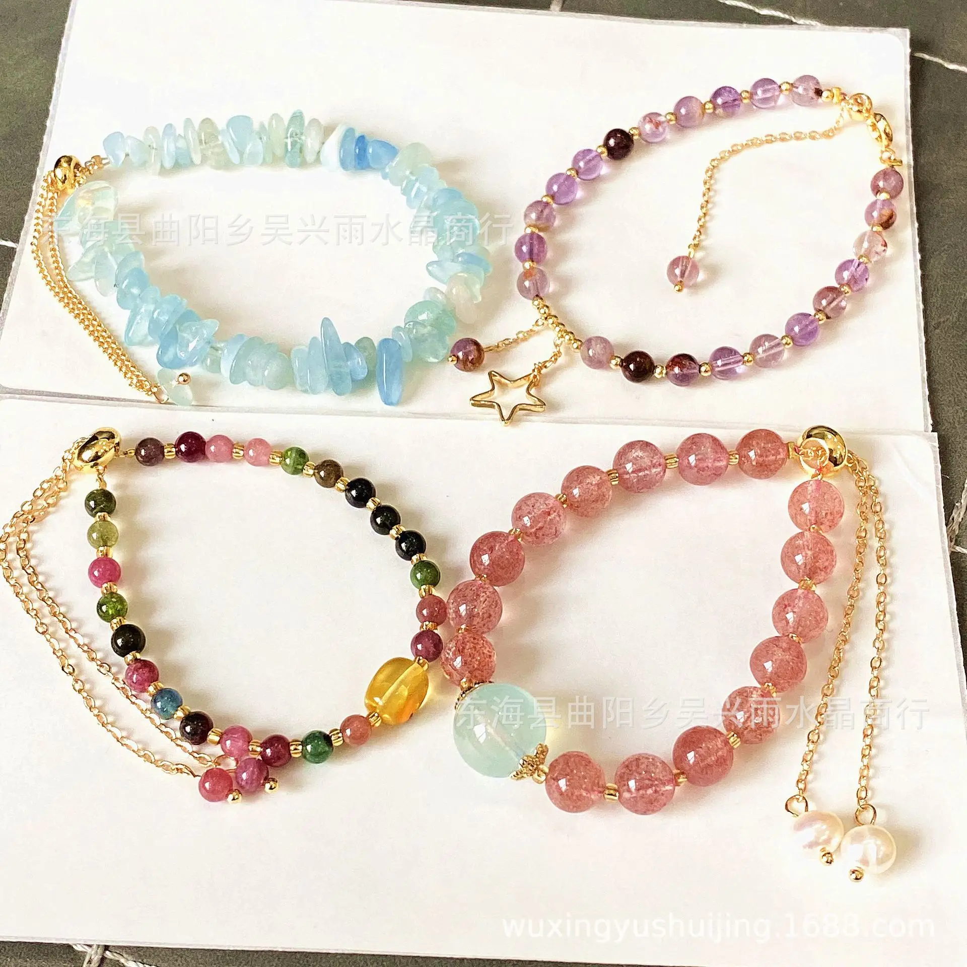 Natural purple ghost powder crystal color tourmaline strawberry crystal elongated stone moonstone aquamarine beeswax, crystal br