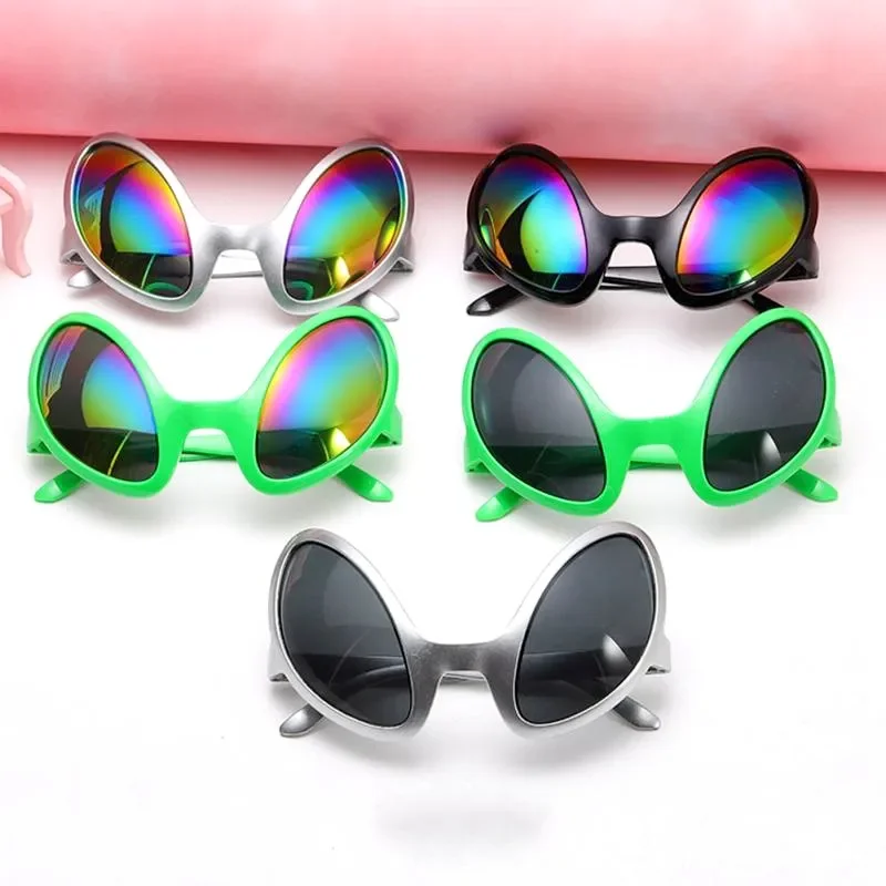 Gafas Sun Glasses Holiday Dance Party Alternative Shapes Eyewear Funny Alien Glasses Men Woman Rainbow Lenses Parties Supplies