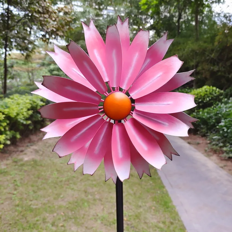 

Garden Windmill Double-Sided Tulip Petal Leaf windmill Garden Yard Outdoor Decor Rotating Ornaments Decorative Wind Spinner Gift