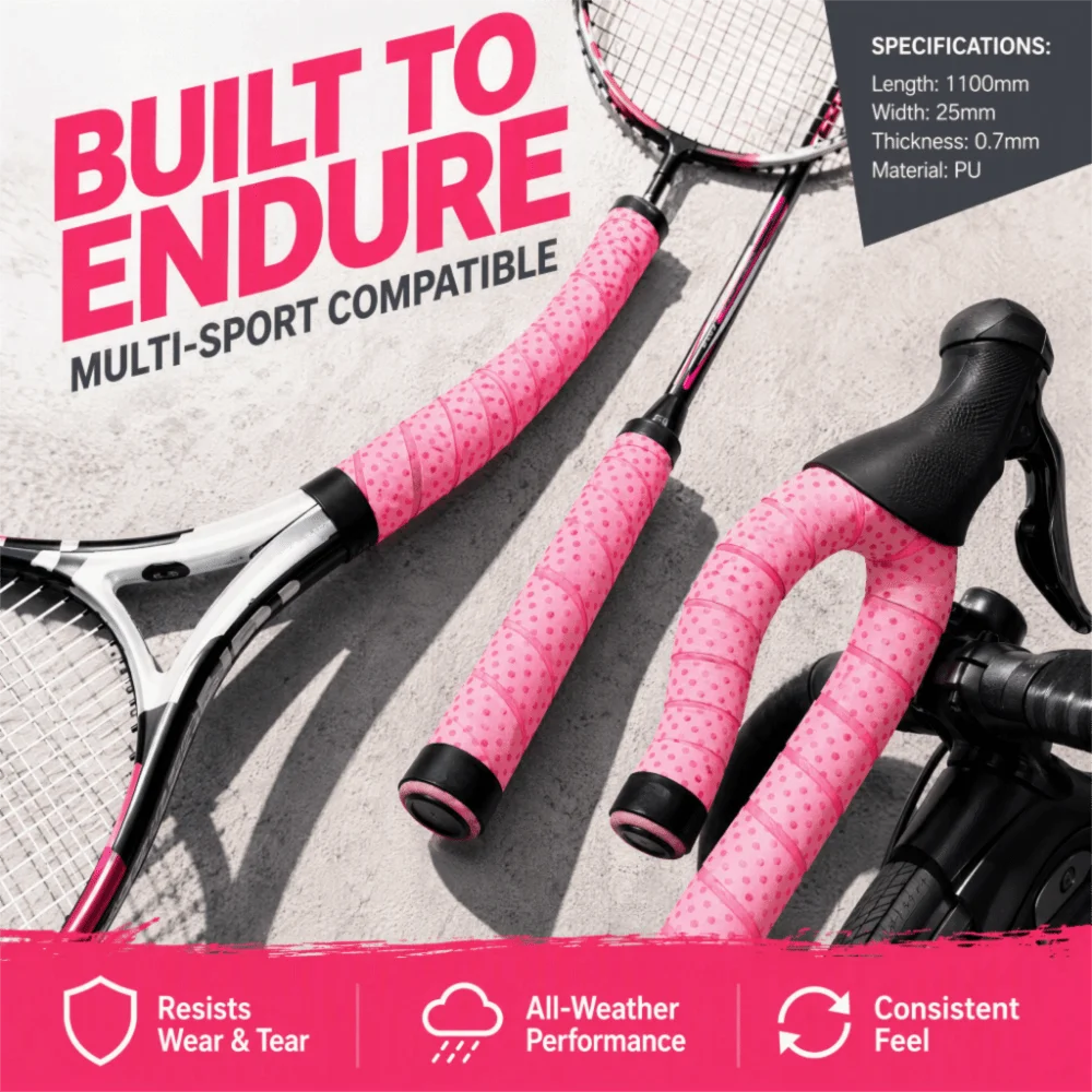 3pcs Thick Overgrip Tennis Racket Grip Tape Sweat Absorbing Handle Grip Band Badminton Racket Grip Tape Non-Slip Surface