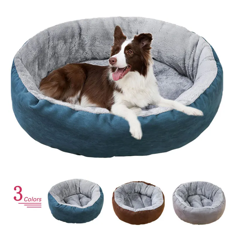 Bed For Dog Puppy Kennel Cat House Indoor Round Plush Soft Dog Sleeping Bed Cat Cushion Winter Warm Mat Pet Supplies Accessories