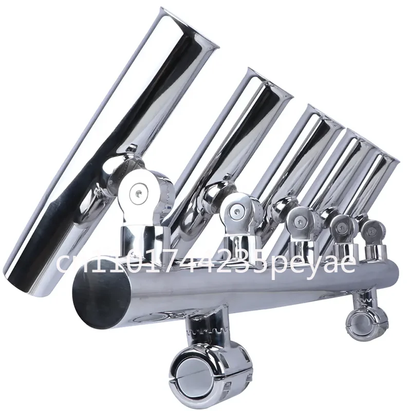 Boat Accessories 5 Tube Adjustable Stainless Rocket Launcher Fishing Rod Holders, for Can Be Rotated 360 Deg