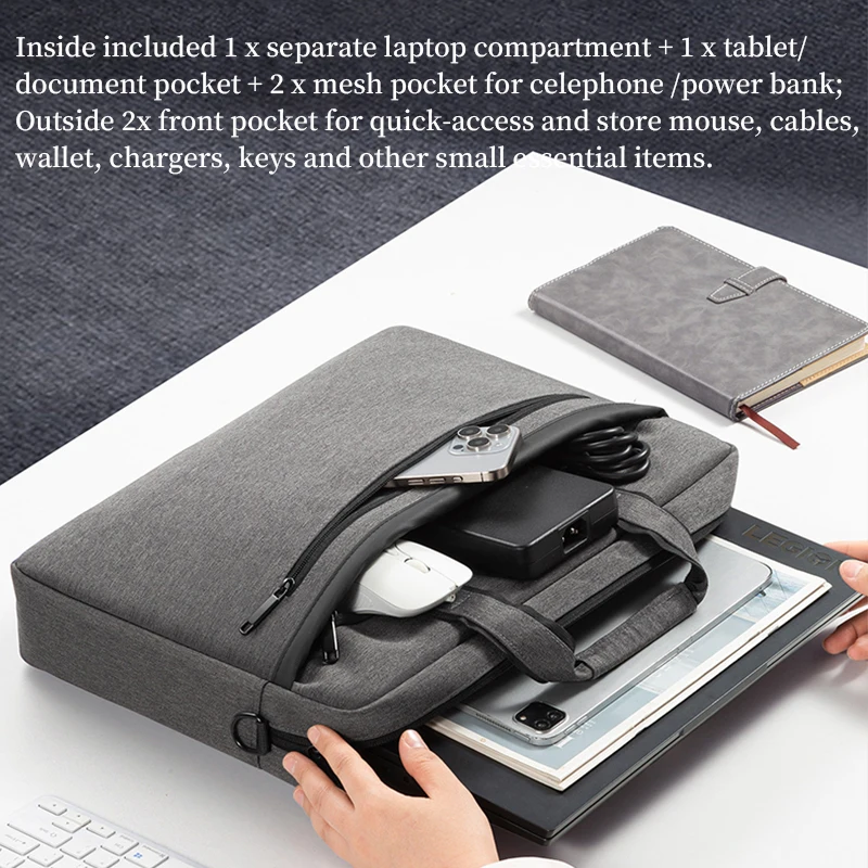 Laptop Bag 15.6 16 Inch Men Business Carrying Briefcase Office Work Computer Shoulder Messenger Bags for MacBook LG HP MSI Asus
