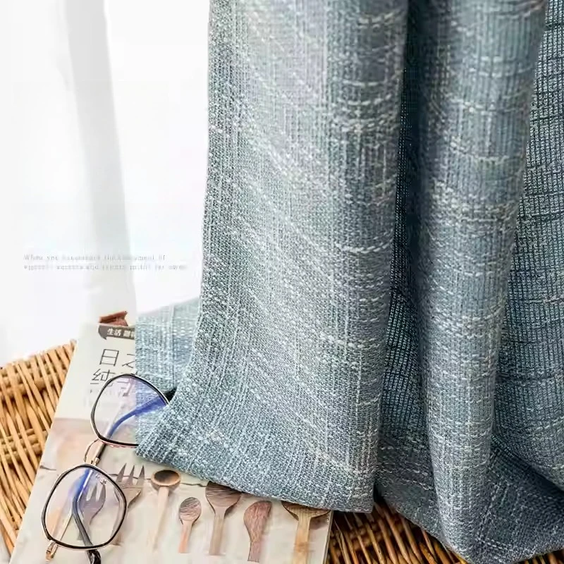 Cream Curtains for Living Room Dining Bedroom Home Door Decoration Semi-shading Bedroom Luxury Thick Cotton Linen Modern Window