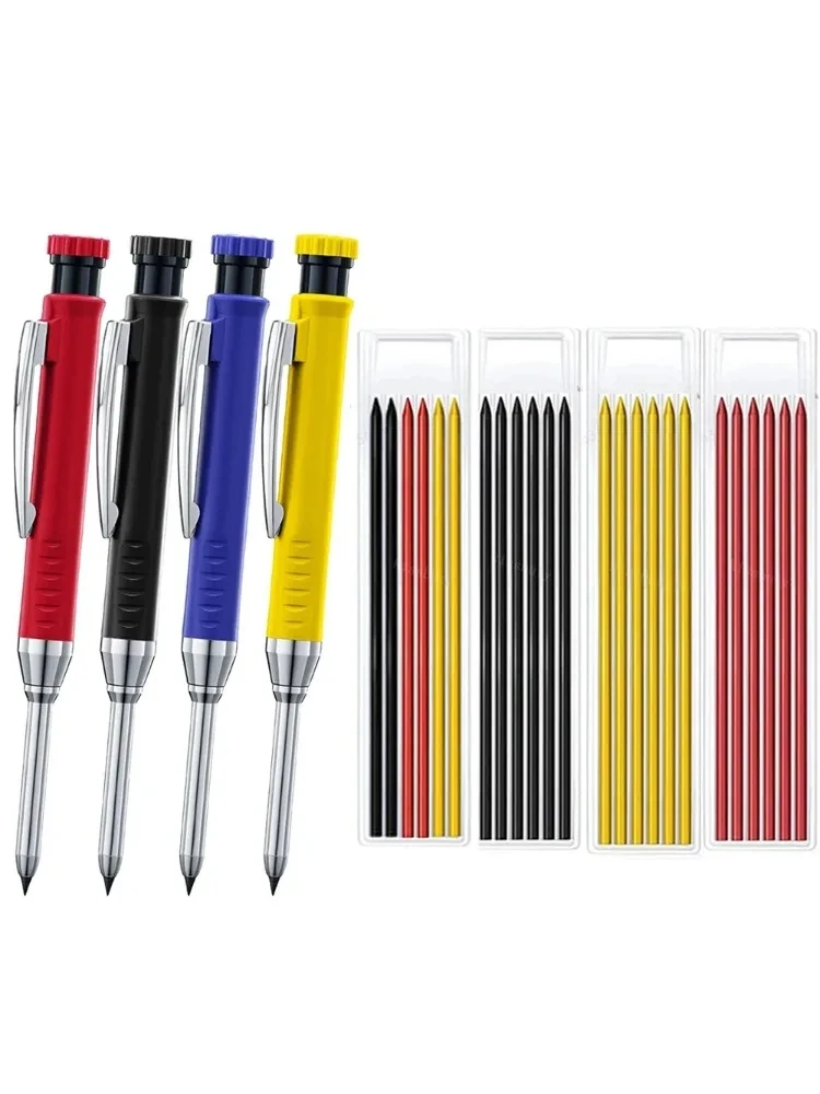 2,8 mm solider Zimmermannsbleistift, Druckbleistift mit integriertem Spitzer, Zimmerei, langer Kopf, Zimmermannsbleistift, Schreibwarenbedarf