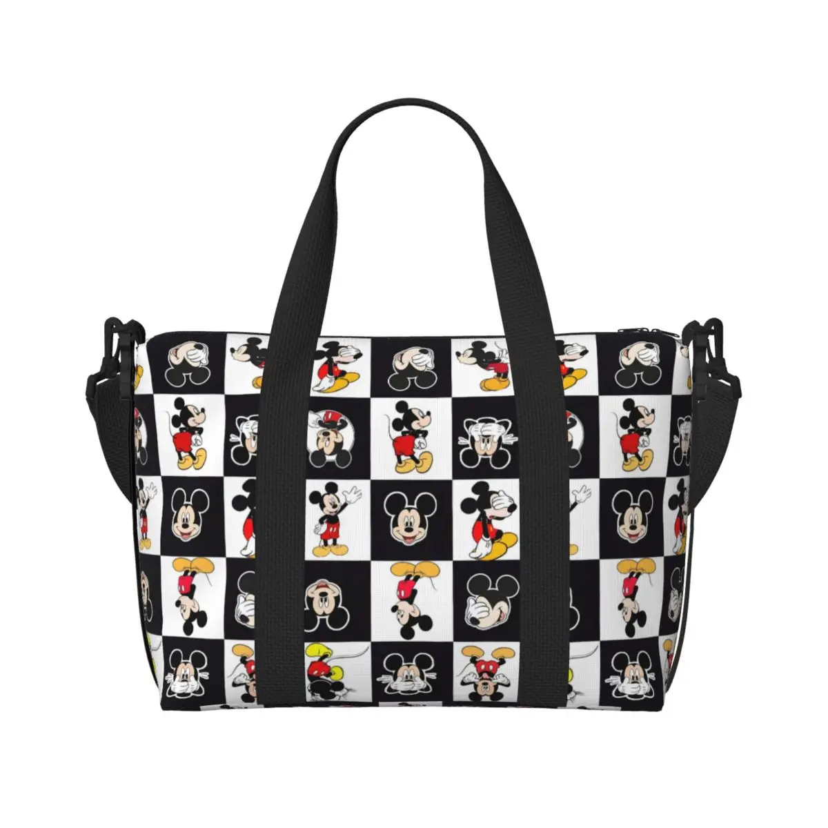 

Custom Mickey Mouse Beach Tote Bag for Women Classic Cartoon Movie Pattern Large Compartment Beach Gym Travel Bags