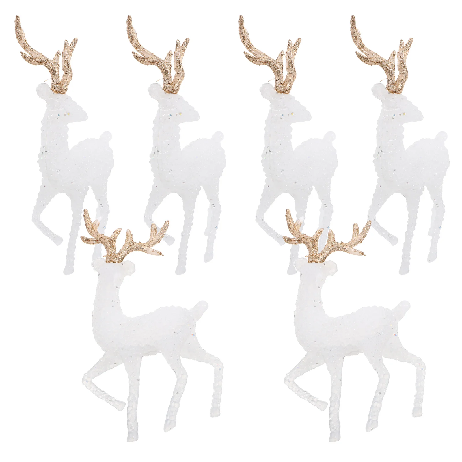 

6pcs Christmas Reindeer Figurines Plastic Elk Decoration For Tabletop Holiday Party Decor Elk Christmas Ornament Desktop Festive