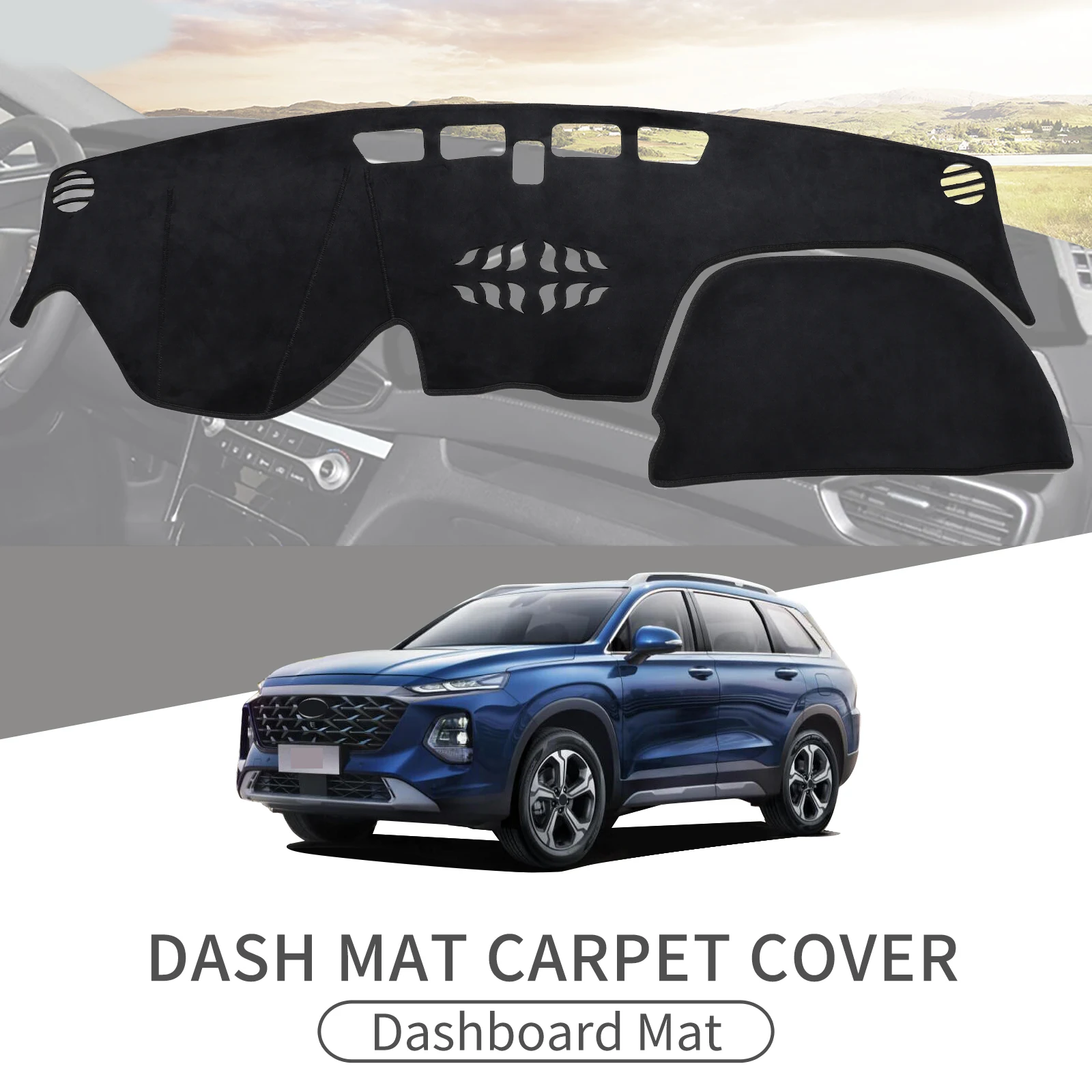 

Car Dashboard Mat for Hyundai Santa Fe HEV 2019 2020 2021 2022 2023 Santafe Dash Mat Dashmat Sunshade Protective Carpet